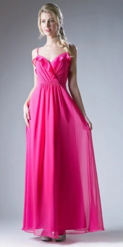 Cinderella Divine CH524 Chiffon Ruffled V-Neck A-Line Long Dress(Mint Ruffled V Neck A Line Long Formal Dress Spaghetti Strap) 11 Cinderella Divine CH524 Chiffon Ruffled V-Neck A-Line Long Dress(Mint Ruffled V Neck A Line Long Formal Dress Spaghetti Strap) -Discount Dress Shops CH524 cinderella divine fuchsia
