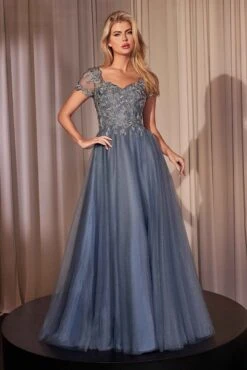Ladivine CM360 Embellished Lace Layered Tulle Ball Gown(Ladivine Cm360 Embellished Lace Layered Tulle Ball Gown)