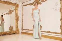 Nox Anabel D1158 Floor Length One Shoulder Strap Sequin Gown(Nox Anabel D1158 Floor Length One Shoulder Strap Sequin Gown) -Discount Dress Shops D1158 MINTGREEN 3