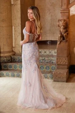Nox Anabel D1578 Sequin Embroidery Plunged Neckline Mermaid Dress(Nox Anabel D1578 Sequin Embroidery Plunging Neckline Mermaid Dress) -Discount Dress Shops D1578PINK BLUE 11