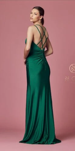 Nox Anabel E1035 Fitted Sheath Floor Length Evening Gown(Fitted Sheath Floor Length Evening Gown By Nox Anabel E1035) -Discount Dress Shops E1035 EMERALDGREEN 52