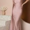 Nox Anabel E475 Long One Shoulder Drape Sleeve Sheath Gown(Long One Shoulder Drape Sleeve Sheath Burgundy Gown)