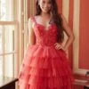 Nox Anabel E904 Short Tiered Ruffled A-Line Gown(Nox Anabel E904 Short Tiered Ruffled A Line Gown)