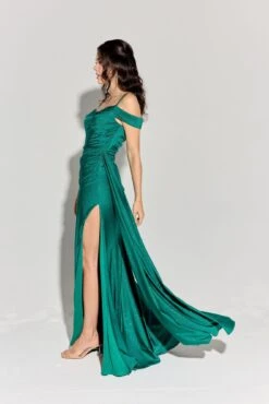 Eureka Fashion EK107 Long Off Shoulder Cowl Neckline Formal Gown(Eureka Fashion Ek107 Long Off Shoulder Cowl Neckline Formal Gown) -Discount Dress Shops EK107EMERALD2