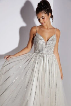 Eureka Fashion EK109 Floor Length A-Line Gemstone Accents Dress(Eureka Fashion Ek109 Floor Length A Line Gemstone Accents Dress) -Discount Dress Shops EK109 eureka off white zoom