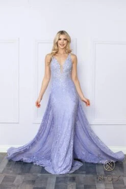 Nox Anabel G1353 Long Boho Inspired Embroidered V-Neck Mermaid Gown(Nox Anabel G1353 Long Boho Inspired Embroidered V Neck Mermaid Gown) 15 Nox Anabel G1353 Long Boho Inspired Embroidered V-Neck Mermaid Gown(Nox Anabel G1353 Long Boho Inspired Embroidered V Neck Mermaid Gown) -Discount Dress Shops G1353 PERIWINKLE 16