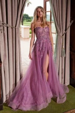 Nox Anabel G1371 Long A-Line Tulle Dress With A Sweetheart Top Sequin Applique(Nox Anabel G1371 Long A Line Tulle Dress With A Sweetheart Top Sequin Applique)