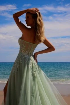 Nox Anabel G1371 Long A-Line Tulle Dress With A Sweetheart Top Sequin Applique(Nox Anabel G1371 Long A Line Tulle Dress With A Sweetheart Top Sequin Applique) -Discount Dress Shops G1371SAGEGREEN 13