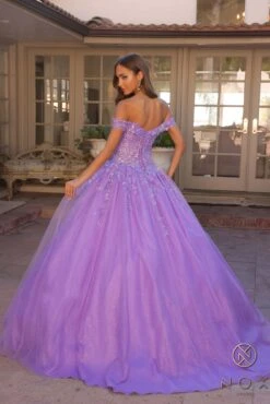 Nox Anabel H1349 Poofy Long Quinceanera Off The Shoulder Ballgown(Nox Anabel H1349 Poofy Long Quinceanera Off The Shoulder Ballgown) -Discount Dress Shops H1349LAVENDER11623
