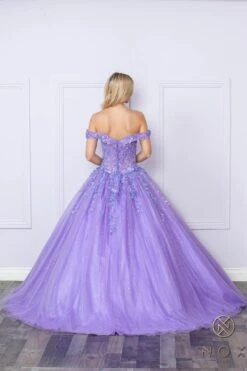 Nox Anabel H1349 Poofy Long Quinceanera Off The Shoulder Ballgown(Nox Anabel H1349 Poofy Long Quinceanera Off The Shoulder Ballgown) -Discount Dress Shops H1349 LAVENDER 11