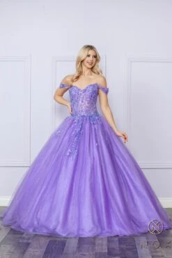Nox Anabel H1349 Poofy Long Quinceanera Off The Shoulder Ballgown(Nox Anabel H1349 Poofy Long Quinceanera Off The Shoulder Ballgown) -Discount Dress Shops H1349 LAVENDER 5