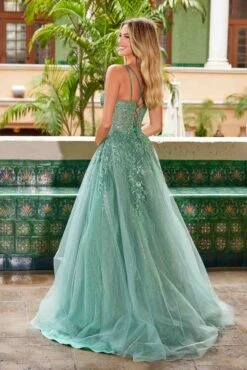 Nox Anabel H1682 A-Line Sweetheart Neckline Dress With Floral Applique(Nox Anabel H1682 A Line Sweetheart Neckline Dress With Floral Applique) -Discount Dress Shops H1682SAGEGREEN 11