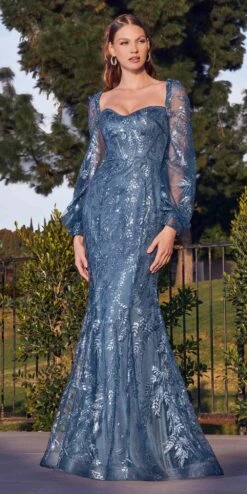 Cinderella Divine J816 Removable Long Sleeve Off The Shoulder Gown(Removable Long Sleeve Off The Shoulder Gown By Cinderella Divine J816) -Discount Dress Shops J816 lapisblue