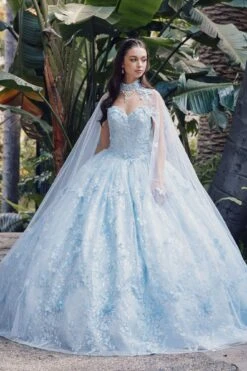 Juliet JT1449J Poofy Strapless Sweetheart Quinceanera Gown Includes Cape(Juliet Jt1449j Poofy Strapless Sweetheart Quinceanera Gown Includes Cape)