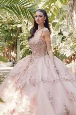 Juliet JT1450J Poofy Sweetheart Corset Boned Quinceanera Ball Gown(Juliet Jt1450j Poofy Sweetheart Corset Boned Quinceanera Ball Gown) -Discount Dress Shops JT1450JROSEGOLD 2