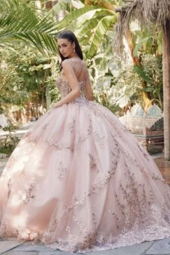 Juliet JT1450J Poofy Sweetheart Corset Boned Quinceanera Ball Gown(Juliet Jt1450j Poofy Sweetheart Corset Boned Quinceanera Ball Gown) -Discount Dress Shops JT1450JROSEGOLD 3