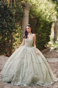 Juliet JT1450J Poofy Sweetheart Corset Boned Quinceanera Ball Gown(Juliet Jt1450j Poofy Sweetheart Corset Boned Quinceanera Ball Gown) -Discount Dress Shops JT1450JSAGEGREEN 10