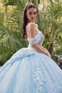Juliet JT1458J Off The Shoulder Draped Sleeve Cathedral Train Quince Dress(Juliet Jt1458j Off The Shoulder Draped Sleeve Cathedral Train Quince Dress) -Discount Dress Shops JT1458JBAHAMABLUE 7