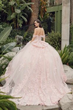 Juliet JT1458J Off The Shoulder Draped Sleeve Cathedral Train Quince Dress(Juliet Jt1458j Off The Shoulder Draped Sleeve Cathedral Train Quince Dress) -Discount Dress Shops JT1458JBLUSH 4