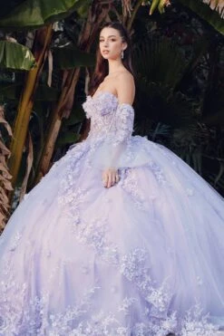 Juliet JT1459J Princess Ball Gown Strapless Bell Sleeves Quinceanera Dress(Juliet Jt1459j Princess Ball Gown Strapless Bell Sleeves Quinceanera Dress) -Discount Dress Shops JT1459JLILAC 10