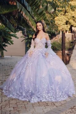 Juliet JT1459J Princess Ball Gown Strapless Bell Sleeves Quinceanera Dress(Juliet Jt1459j Princess Ball Gown Strapless Bell Sleeves Quinceanera Dress)