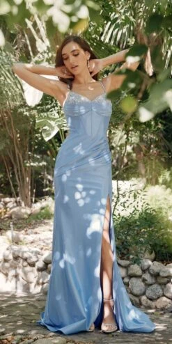 Juliet JT2434A Long V-Neck Embellished Corset Bodice Fitted Mermaid Gown(Juliet Jt2434a Long V Neck Embellished Corset Bodice Fitted Mermaid Gown) -Discount Dress Shops JT2434ABLUE 7