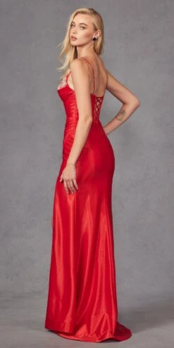 Juliet JT2434A Long V-Neck Embellished Corset Bodice Fitted Mermaid Gown(Juliet Jt2434a Long V Neck Embellished Corset Bodice Fitted Mermaid Gown) -Discount Dress Shops JT2434ARED 5