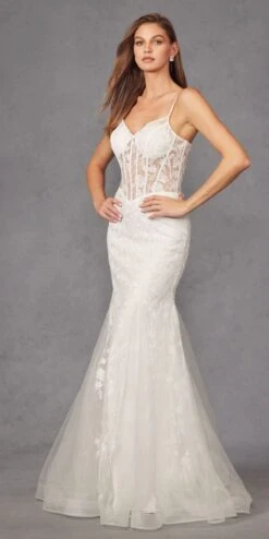 Juliet JT2441SW Long Corset Bodice Embellished Mermaid Wedding Dress(Juliet Jt2441sw Long Corset Bodice Embellished Mermaid Wedding Dress) -Discount Dress Shops JT2441SWOFFWHITE 3