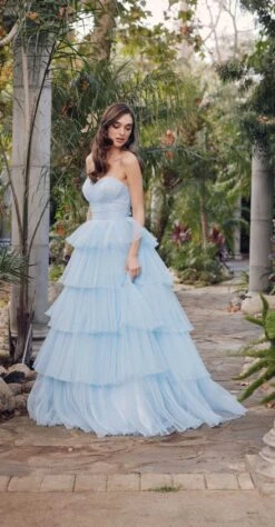 Juliet JT2452K Long Pleated Strapless Tiered Ruffle Tulle A-Line Gown(Juliet Jt2452k Long Pleated Strapless Tiered Ruffle Tulle A Line Gown) -Discount Dress Shops JT2452K juliet ice blue c75e83cf 483c 4ea4 a086 19cec2d2f7c0