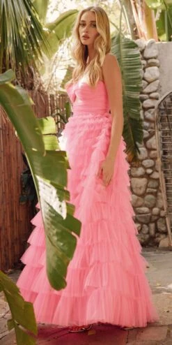 Juliet JT2456H Long Strapless Keyhole Tiered Ruffled Tulle A-Line Gown(Juliet Jt2456h Long Strapless Keyhole Tiered Ruffled Tulle A Line Gown) -Discount Dress Shops JT2456H juliet neon pink b8a8179b a499 4c03 b3c2 339051740023