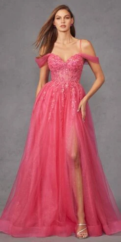 Juliet JT2466A Long Cold Shoulder Sweetheart Corset Bodice A-Line Gown(Juliet Jt2466a Long Cold Shoulder Sweetheart Corset Bodice A Line Gown) -Discount Dress Shops JT2466AFUCHSIA 1 4db8cbda 073c 40a0 ac25 97fcbf42c8b0