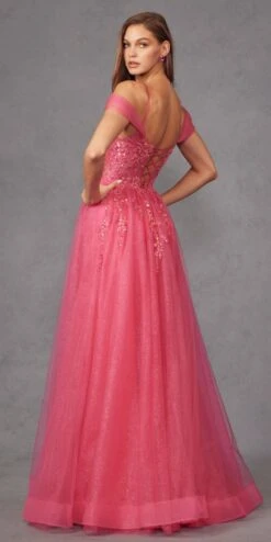 Juliet JT2466A Long Cold Shoulder Sweetheart Corset Bodice A-Line Gown(Juliet Jt2466a Long Cold Shoulder Sweetheart Corset Bodice A Line Gown) -Discount Dress Shops JT2466AFUCHSIA 3 f5bfa655 729c 4a56 8f7f 49c288a256f9