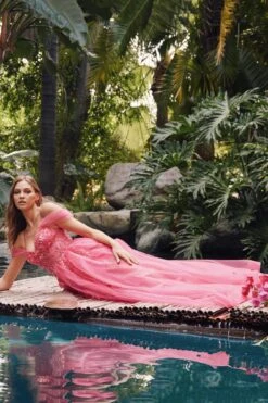 Juliet JT2466A Long Cold Shoulder Sweetheart Corset Bodice A-Line Gown(Juliet Jt2466a Long Cold Shoulder Sweetheart Corset Bodice A Line Gown) -Discount Dress Shops JT2466A juliet fuchsia 3109d111 af04 45ca 8226 22348e55869d