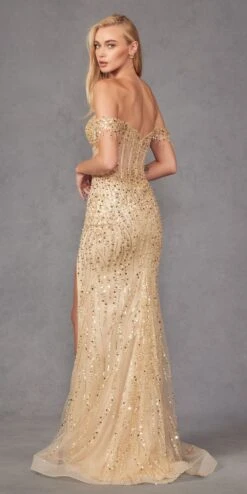 Juliet JT2471L Long Off The Shoulder Fringe Sleeve Fitted Evening Gown(Juliet Jt2471l Long Off The Shoulder Fringe Sleeve Fitted Evening Gown) -Discount Dress Shops JT2471LCHAMPAGNE 4 68defc11 f0f0 466b 8ad3 85637f7f36f5