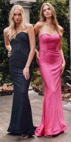 Juliet JT2472R Long Strapless Rhinestone Details Sweetheart Fitted Gown(Juliet Jt2472r Long Strapless Rhinestone Details Sweetheart Fitted Gown)