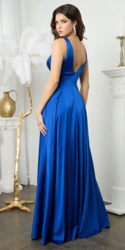 Juno 958 Floor Length Stretch Satin V-Neck A-Line Dress With Pockets And Slit(Juno 958 Floor Length Stretch Satin V Neck A Line Dress With Pockets And Slit) 10 Juno 958 Floor Length Stretch Satin V-Neck A-Line Dress With Pockets And Slit(Juno 958 Floor Length Stretch Satin V Neck A Line Dress With Pockets And Slit) -Discount Dress Shops JUNO 0958 ROYAL B1