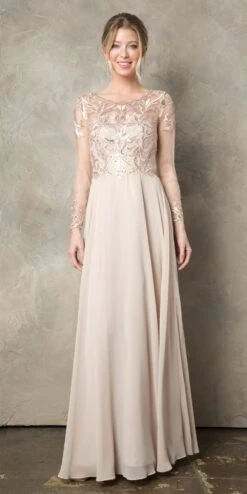 CLEARANCE - Juno 960 Long A-Line Mother Of The Bride Chiffon Long Sleeve Dress (Size XL)(Clearance Juno 960 Long A Line Mother Of The Bride Chiffon Long Sleeve Dress Size Xl)