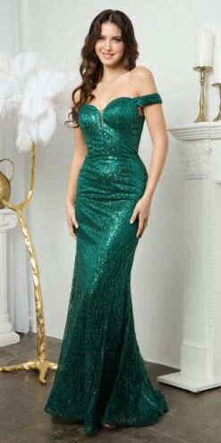 Juno M1002 Floor Length Fitted Off The Shoulder Strap Sweetheart Gown(Juno M1002 Floor Length Fitted Off The Shoulder Strap Sweetheart Gown)