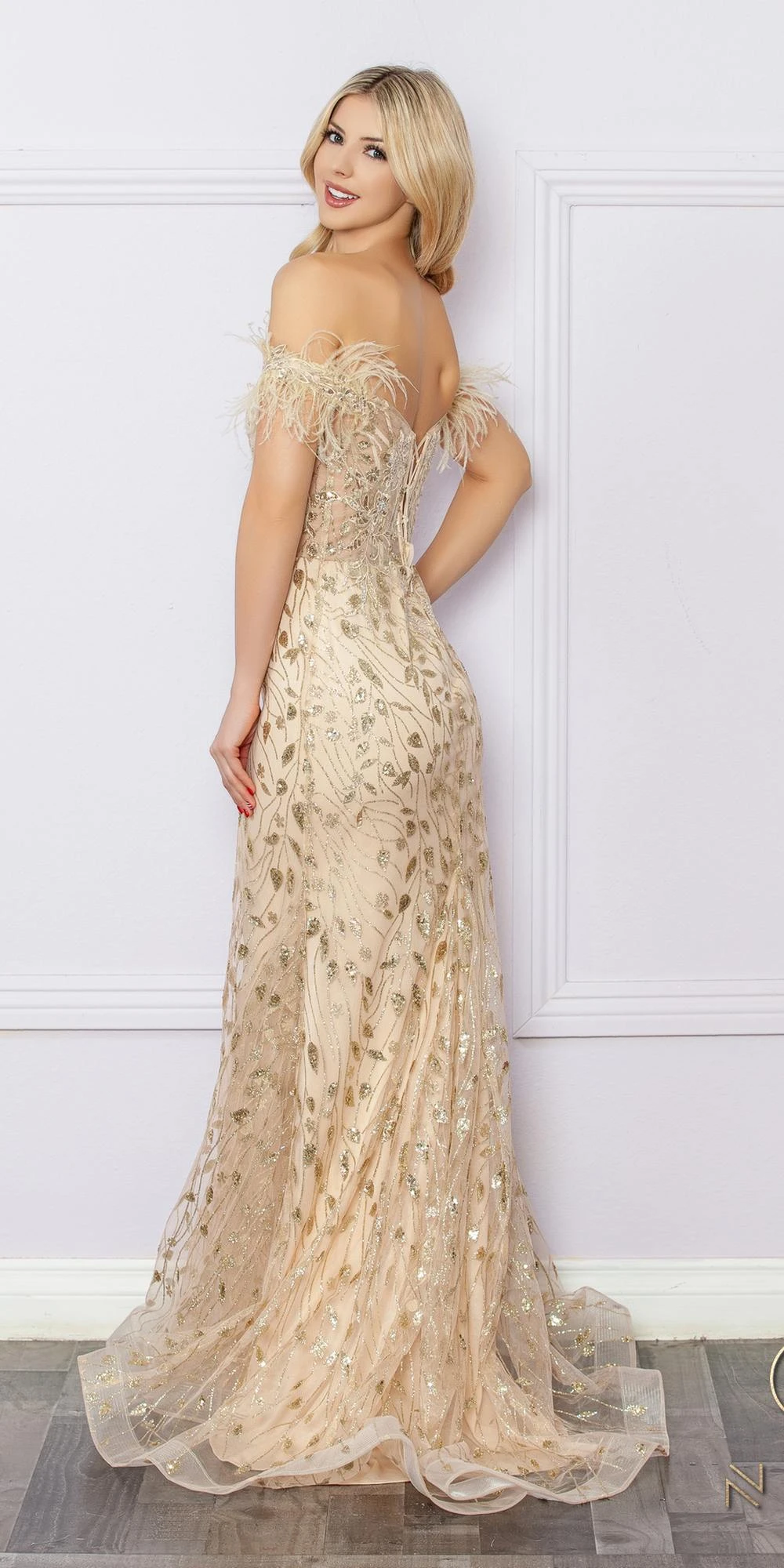 CLEARANCE - Nox Anabel L1255 Long Embroidered Glitter Applique Gown (Size 4)(Clearance Nox Anabel L1255 Long Embroidered Glitter Applique Gown Size 8) 5 CLEARANCE - Nox Anabel L1255 Long Embroidered Glitter Applique Gown (Size 4)(Clearance Nox Anabel L1255 Long Embroidered Glitter Applique Gown Size 8) - Image 5