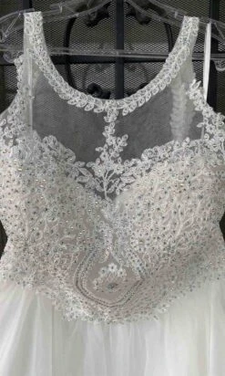 Ladivine UJ0119 Short Appliqued Bodice Halter Tulle Skirt Dress(Short Appliqued Bodice Halter Tulle Skirt Mauve Damas Dress) -Discount Dress Shops LadivineUJ0119 15 1800x1800 off white zoom