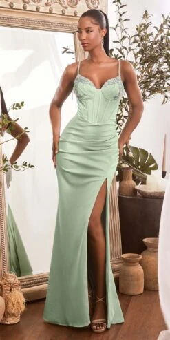 Ladivine OC021 Long Iridescent Fitted Gown Leg Slit Embellished Details(Ladivine Oc021 Long Iridescent Fitted Gown Leg Slit Embellished Details) 8 Ladivine OC021 Long Iridescent Fitted Gown Leg Slit Embellished Details(Ladivine Oc021 Long Iridescent Fitted Gown Leg Slit Embellished Details) -Discount Dress Shops OC021 dustymint