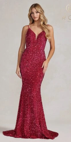 Nox Anabel R1071 Floor Length Sheath Sequin Dress(Nox Anabel R1071 Floor Length Sheath Sequin Dress) 22 Nox Anabel R1071 Floor Length Sheath Sequin Dress(Nox Anabel R1071 Floor Length Sheath Sequin Dress) -Discount Dress Shops R1071 FUCHSIA 1