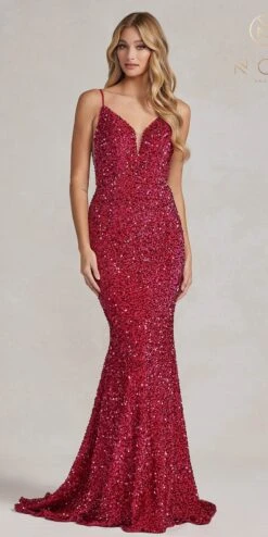 Nox Anabel R1071 Floor Length Sheath Sequin Dress(Nox Anabel R1071 Floor Length Sheath Sequin Dress) 24 Nox Anabel R1071 Floor Length Sheath Sequin Dress(Nox Anabel R1071 Floor Length Sheath Sequin Dress) -Discount Dress Shops R1071 FUCHSIA 2