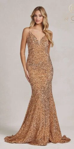 Nox Anabel R1071 Floor Length Sheath Sequin Dress(Nox Anabel R1071 Floor Length Sheath Sequin Dress) 29 Nox Anabel R1071 Floor Length Sheath Sequin Dress(Nox Anabel R1071 Floor Length Sheath Sequin Dress) -Discount Dress Shops R1071 GOLD 1