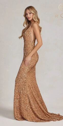 Nox Anabel R1071 Floor Length Sheath Sequin Dress(Nox Anabel R1071 Floor Length Sheath Sequin Dress) 28 Nox Anabel R1071 Floor Length Sheath Sequin Dress(Nox Anabel R1071 Floor Length Sheath Sequin Dress) -Discount Dress Shops R1071 GOLD 3