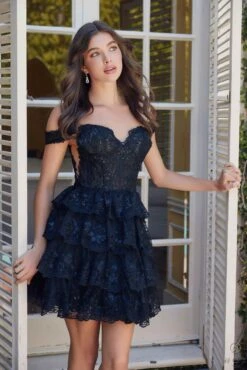 Nox Anabel R877 Dress Short A-Line Off The Shoulder Tiered Skirt(Nox Anabel R877 Dress Short A Line Off The Shoulder Tiered Skirt) 13 Nox Anabel R877 Dress Short A-Line Off The Shoulder Tiered Skirt(Nox Anabel R877 Dress Short A Line Off The Shoulder Tiered Skirt) -Discount Dress Shops R877 BLACK 82