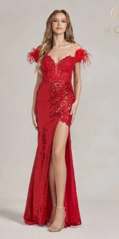 Nox Anabel S1229 Floor Length Fitted Sequin Off The Shoulder Gown(Nox Anabel S1229 Floor Length Fitted Sequin Off The Shoulder Gown) 15 Nox Anabel S1229 Floor Length Fitted Sequin Off The Shoulder Gown(Nox Anabel S1229 Floor Length Fitted Sequin Off The Shoulder Gown) -Discount Dress Shops S1229 RED 1