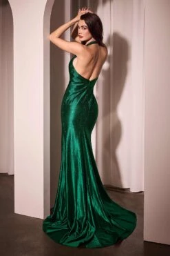 Ladivine SF117 Dress Crystal Adorned Satin Halter Gown(Ladivine Sf117 Dress Crystal Adorned Satin Halter Gown) 11 Ladivine SF117 Dress Crystal Adorned Satin Halter Gown(Ladivine Sf117 Dress Crystal Adorned Satin Halter Gown) -Discount Dress Shops SF117 LADIVINE EMERALD BACK