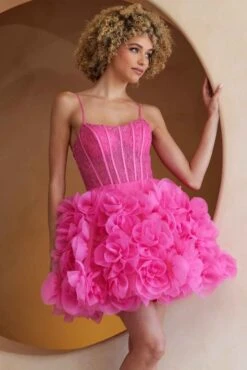 Amelia Couture SU083s Poofy Flower Ruffled A-Line Homecoming Dress(Amelia Couture Su083s Poofy Flower Ruffled A Line Homecoming Dress) 9 Amelia Couture SU083s Poofy Flower Ruffled A-Line Homecoming Dress(Amelia Couture Su083s Poofy Flower Ruffled A Line Homecoming Dress) -Discount Dress Shops SU083SPink 2