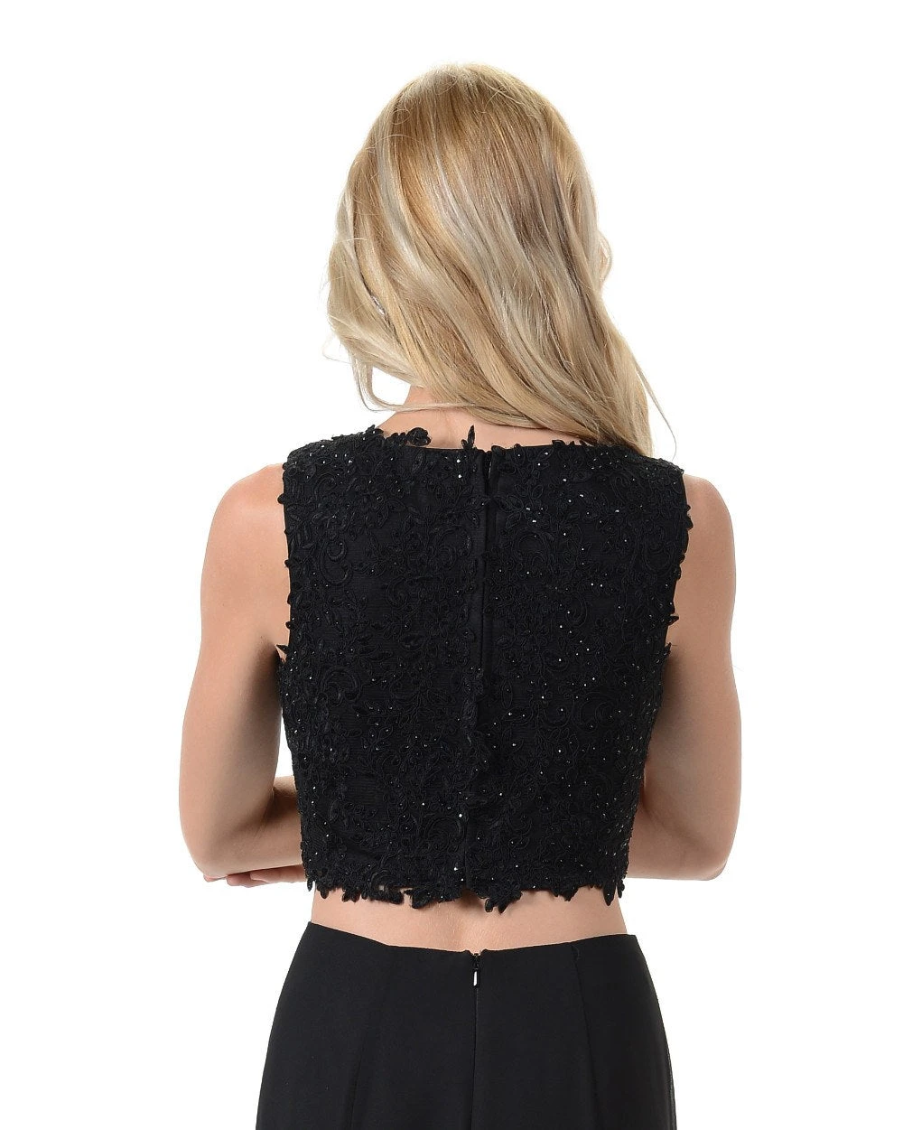 Poly USA | Ed Young T10 Sleeveless Lace Crop Top(Poly Usa T10 Black Sleeveless Lace Crop Top) 2 Poly USA | Ed Young T10 Sleeveless Lace Crop Top(Poly Usa T10 Black Sleeveless Lace Crop Top) - Image 2